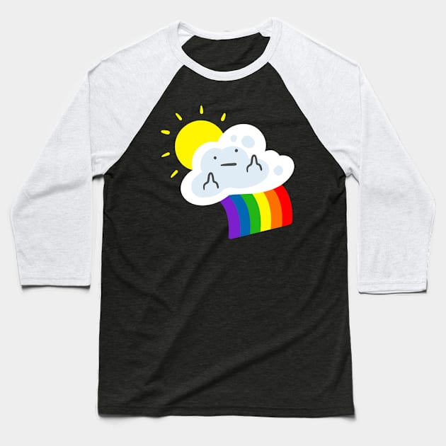 The Don't Give a Heck Rainbow Baseball T-Shirt by rainbowbee